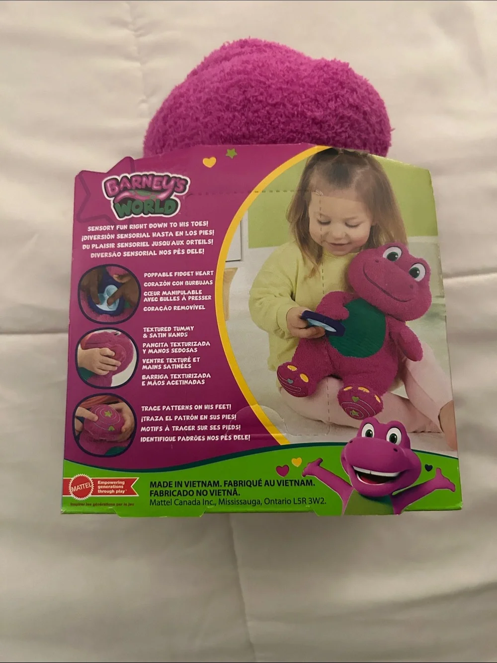 Mattel Barney Plush - Bright Pink with Green Belly